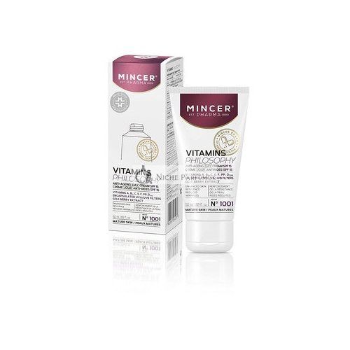 Mincer Pharma Vitamíny Filozofia Anti-Aging Denný Krém na Tvár s SPF 15 a UVA/UVB filtrami 50ml