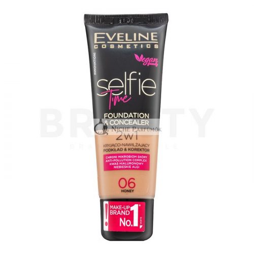 Eveline Selfie Time 2in1 Foundation & Concealer dlhotrvajúci make-up 2v1 06 Honey 30 ml