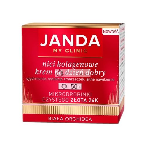 Jandan Kolagénový Denný Krém 50 s Mikročasticami Čistého 24k Zlata a Bielej Orchidey, 50ml