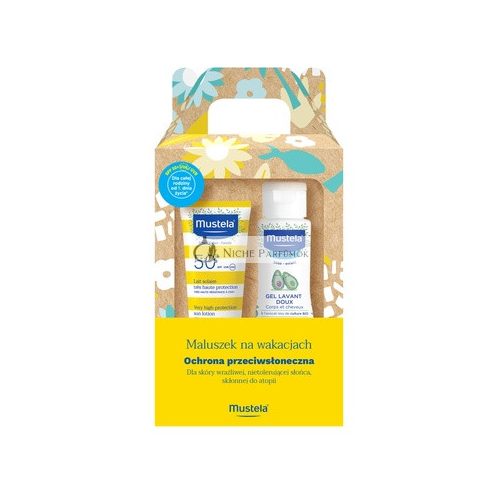 Mustela Detská Sada na Dovolenku - Opalovací Mlieko 40 Ml a Jemný Gél 100 Ml