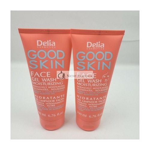 Delia Good Skin Hydratačný Gél na Umývanie Tváre so Squalanom a Mandľovým Olejom 200ml, 2 ks