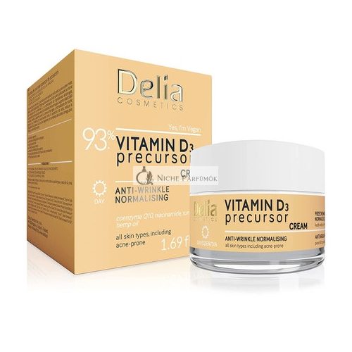 Delia Cosmetics Vitamin D3 Prekurzor Protiwrinklový Normálizujúci Denný Krém pre Všetky Typy Pleti, 50ml