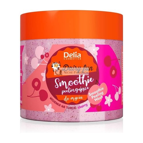 Delia Cosmetics Dairy Fun Telový Peeling Smoothie 350g - Šťavnatá Čerešňová Vôňa