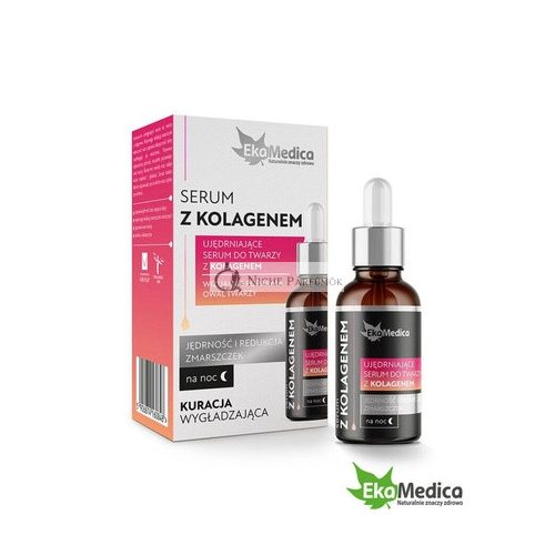 Nočný sérum na tvár s kolagénom/hyalurónovou kyselinou/vitamínom C, 20ml