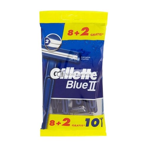 Gillette Blue 2 Chrómove pokrytie, Dlhá životnosť Jednorazový holiaci strojček 8+2