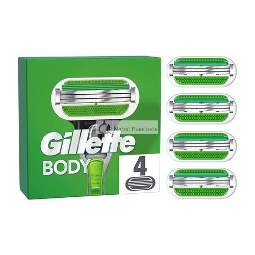 Gillette Body Holiace čepele pre mužov 4 Nahradné čepele, 3 čepele Silnejšie ako oceľ