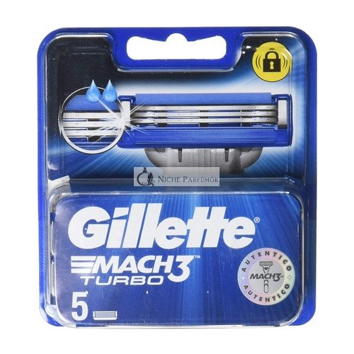 Gillette Mach3 Turbo Pánsky 5 Náhradné Holiace Čepele