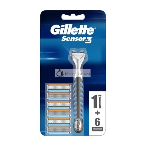 Gillette Sensor3 Pánsky Holiaci Strojek s 6 Čepeľami Čierny