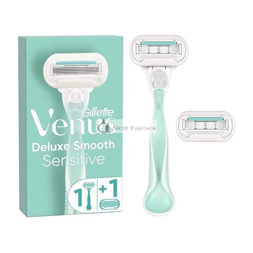 Gillette Venus Smooth Sensitive dámsky holiaci strojček s 3-čepelovým holiacim strojčekom a 2 čepeľami