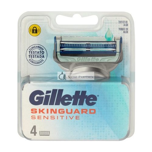 Gillette Skinguard 4 Balenie Náhradných Čepelí Pre Citlivú Pokožku Mužov