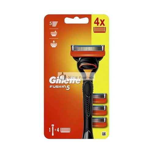 Gillette Fusion5 Pánska Hladká s 4 Náhradnými Čepeľami - Čierna