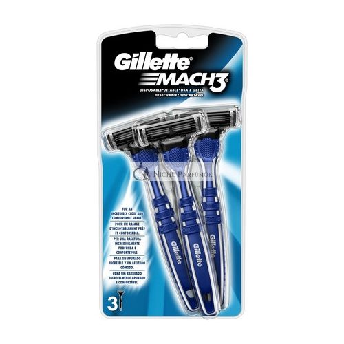 Gillette Mach 3 Manuálny Jednorazový Holiaci Strojček - Balíček 3 kusov