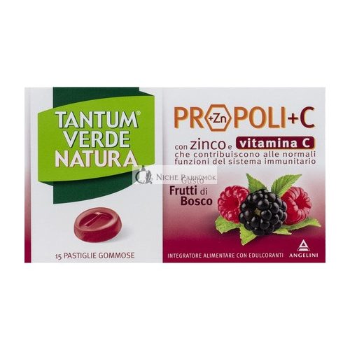 Angelini Tantum Verde Natura Propolis+C Bobúková príchuť 15 tabliet