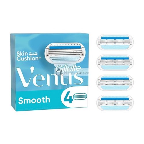 Gillette Venus Smooth Ženské Náhradné Britvy 4 Nahrádzajúce Čepele s 3-násobne Chránenou Čepelou, Ktorá Sa Prispôsobuje Tvaru Tela