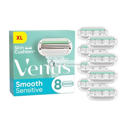 Gillette Venus Smooth Sensitive Ženské Náhradné Čepelky 8 Cieľových Čepelí s 5-Pengovou Technológiou