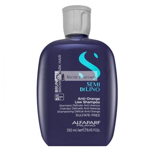 Alfaparf Milano Semi Di Lino Brunette Anti-Orange Low Shampoo neutralizáló sampon barna árnyalatért 250 ml