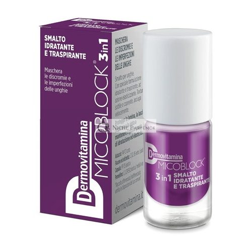 Dermovitamina Micoblock 3in1 Hydratačný a Dychový Lak na Nechty, 5ml Fialový