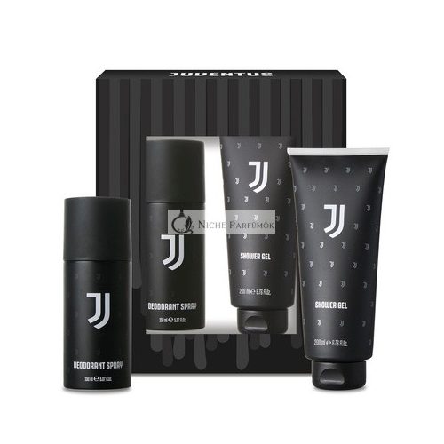 Darčeková sada Juventus pre mužov, deodorant 150ml, sprchová pena 200ml, šál