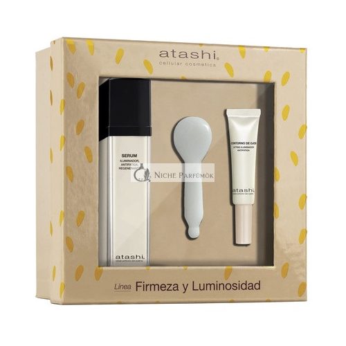 Atashi Ritual Lifting Highlighter sérum s efektívnym liftingom a spevnením + highlighter na kontúry očí + Gua Sha lyžička, 50ml + 15ml