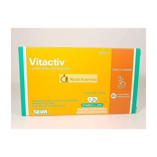 Vitactiv Pomarančové Šumivé Tablety 30 ks