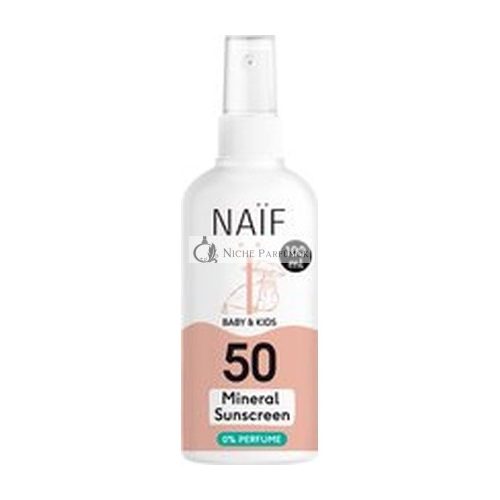 Naif Minerálny opaľovací sprej pre bábätká a deti - SPF 50, 100ml