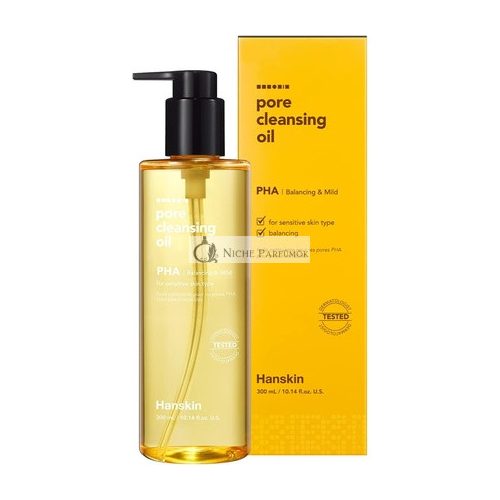 Hanskin Pore Cleansing Oil - Jemný čistič pórů a odstraňovač make-upu pre citlivú pleť, 300ml