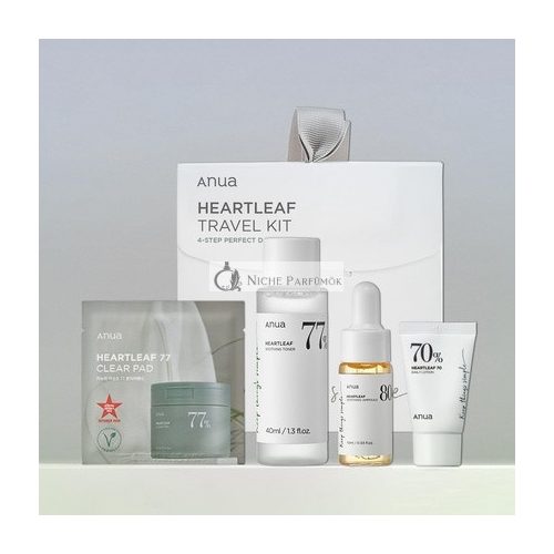 Anua Heartleaf Smoothing Trial Korejský Kit Cestovní Velikost Dárková Sada s Heartleaf 77 Clear Pad Heartleaf77% Smoothing Toner a Daily Lotion Heartleaf 80 Moisture Soothing Ampoule Korejská Péče o Pleť