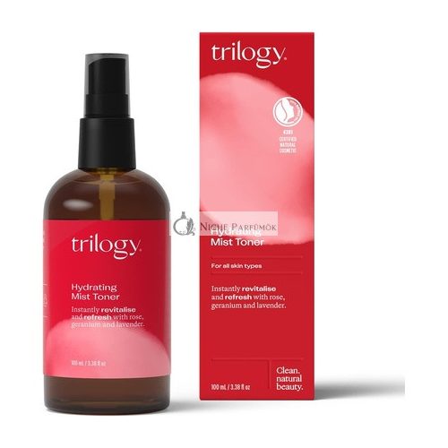 Trilogy Hydratačný Mist Toner 100ml - Pre Všetky Typy Pleti s Ružou, Gerániom a Levanduľou